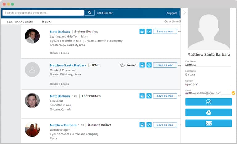 LeadGibbon linkedIn search