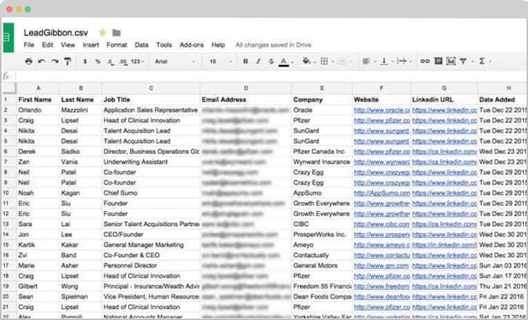 LeadGibbon Leads google sheets